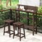Costway 48" Outdoor Bar Table with Storage Shelf & Adjustable Foot Pads for Hot Tub Brown/Gray